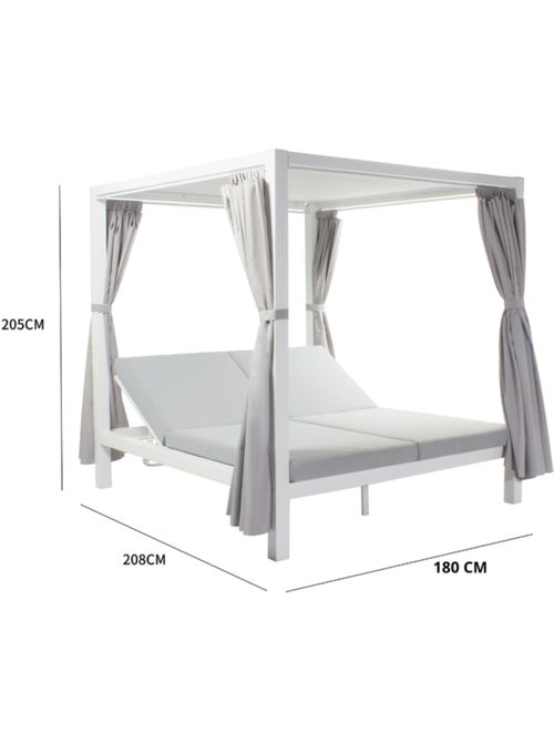 CORDOUE Lit de jardin 2 places gris - Kiabi