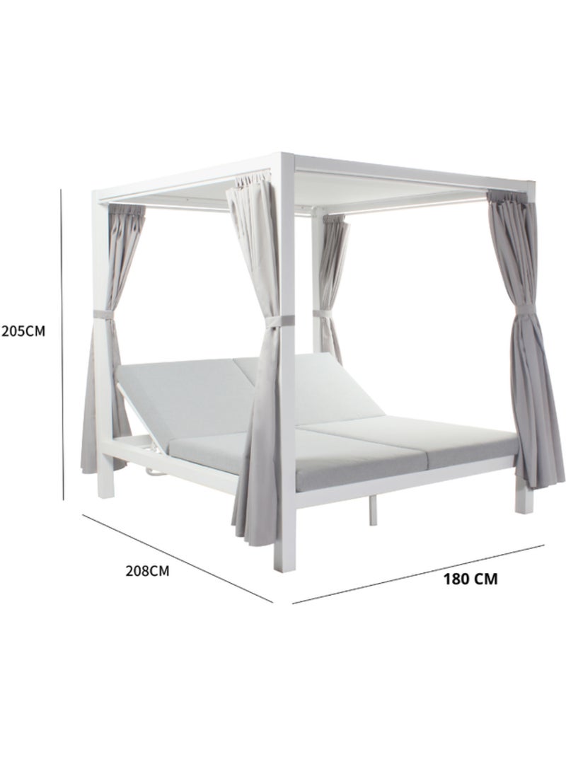CORDOUE Lit de jardin 2 places gris Blanc - Kiabi