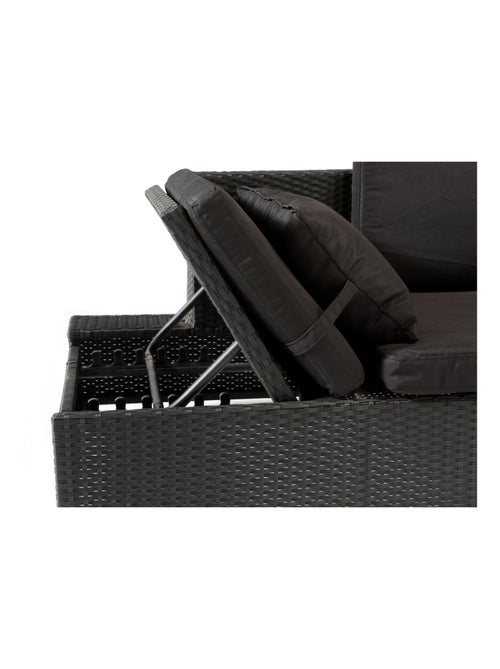 CORFOU Salon de jardin en résine tressée noir - Kiabi