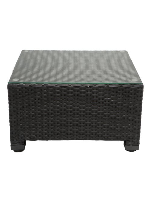 CORFOU Salon de jardin en résine tressée noir - Kiabi