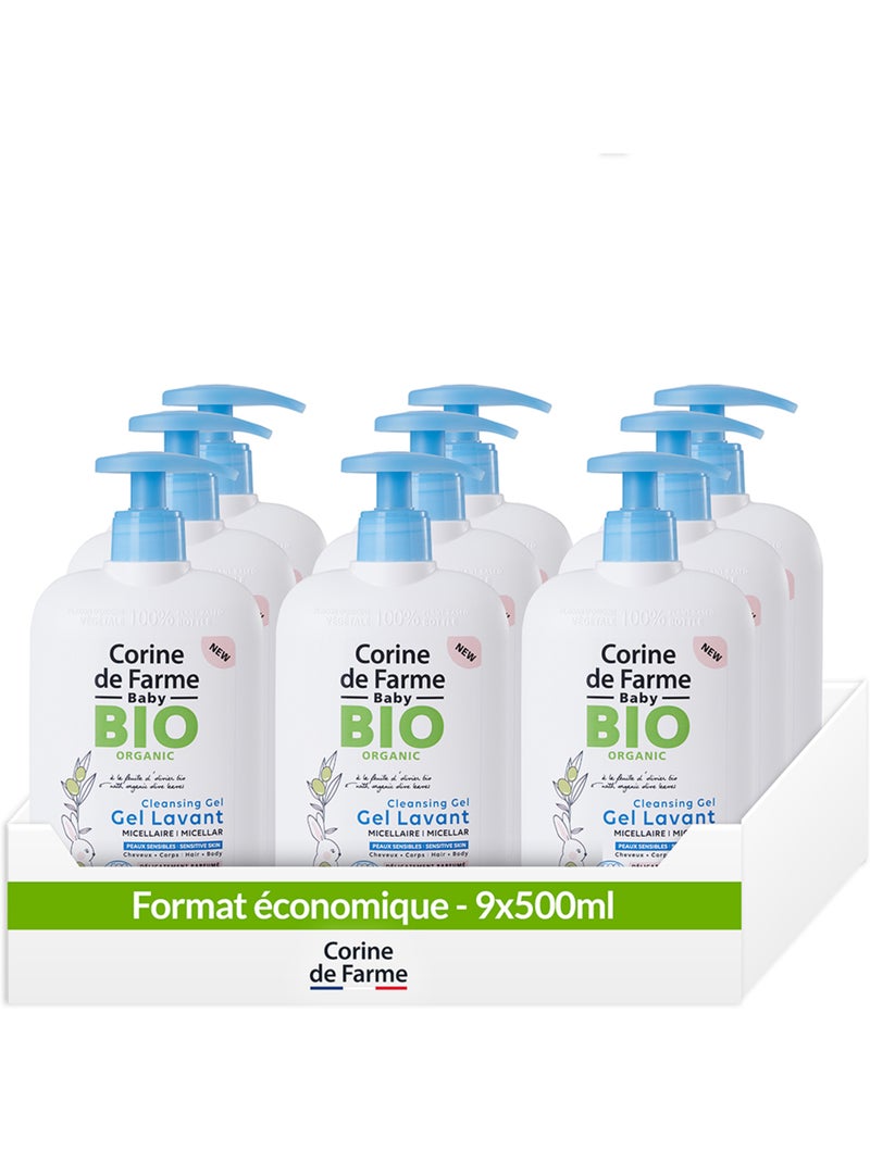 Corine de farme - gel lavant micellaire corps & cheveux parfumé certifié bio - éco pack x9 Blanc Multicolore - Kiabi