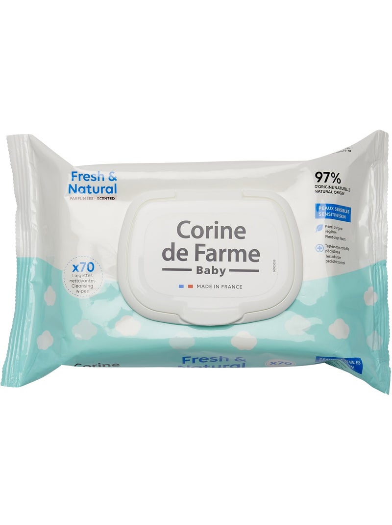 Corine de farme - lingettes change fresh&natural Blanc Multicolore - Kiabi