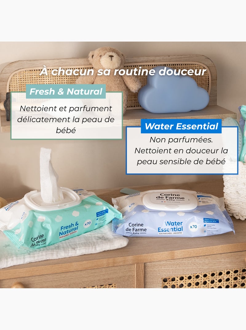 Corine de farme - lingettes change fresh&natural Blanc Multicolore - Kiabi