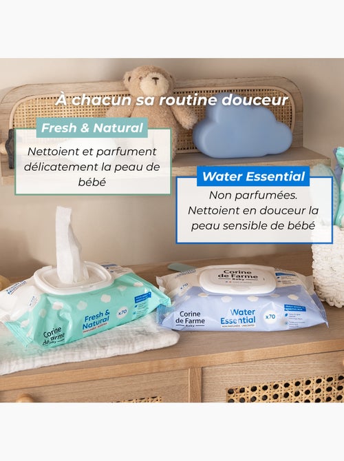 Corine de farme - pack de 6 lingettes bébé fresh and natural - Kiabi