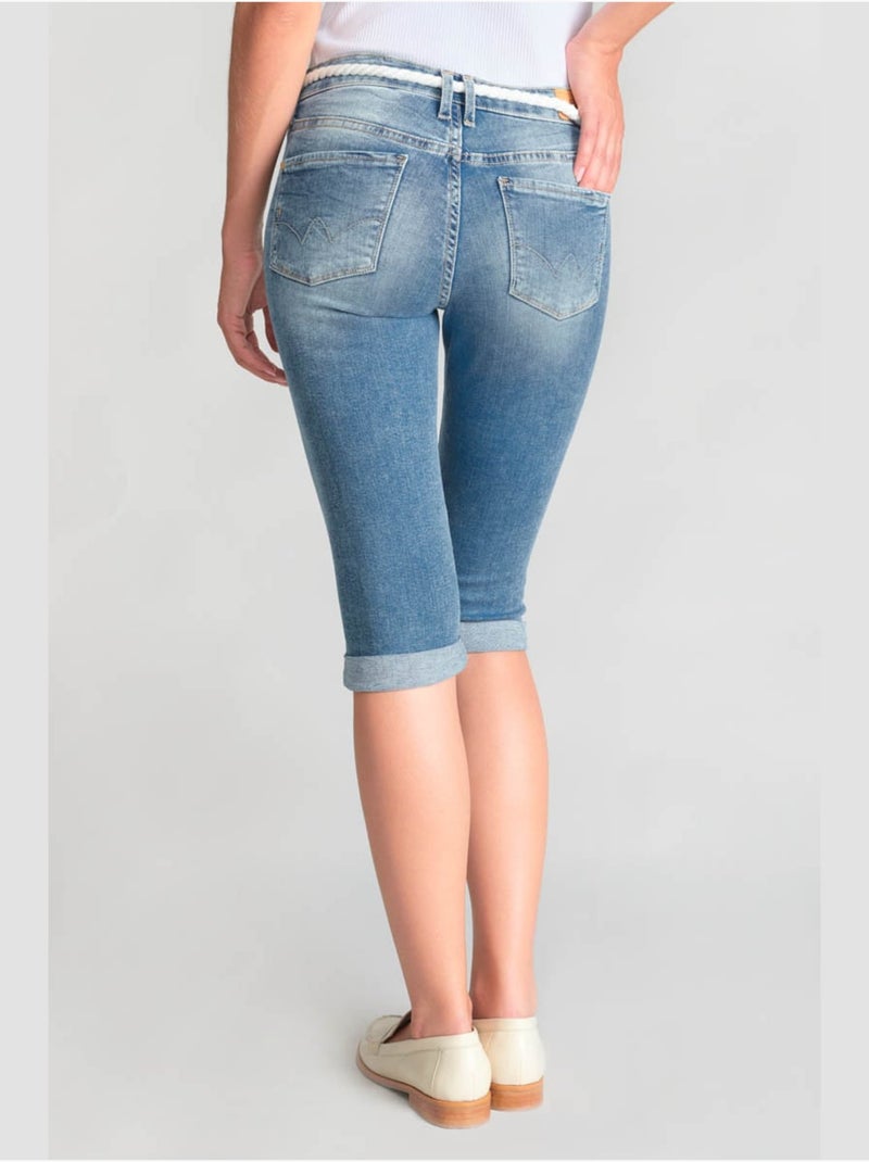 Corsaire BENNY pantacourt en jeans 'Le Temps Des Cerises' Bleu - Kiabi