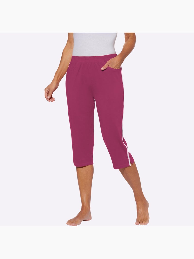 Corsaire confortable avec ceinture élastique et poches - Taille standard - Moda Vilona Mauve - Kiabi