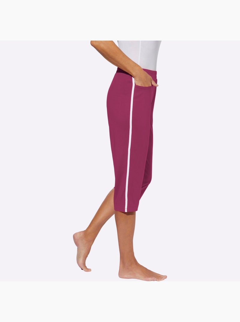 Corsaire confortable avec ceinture élastique et poches - Taille standard - Moda Vilona Mauve - Kiabi