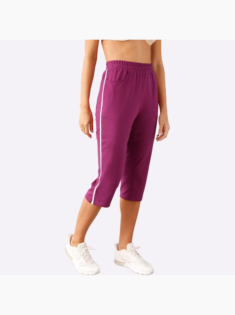 Corsaire confortable avec ceinture élastique et poches - Taille standard - Moda Vilona Mauve - Kiabi