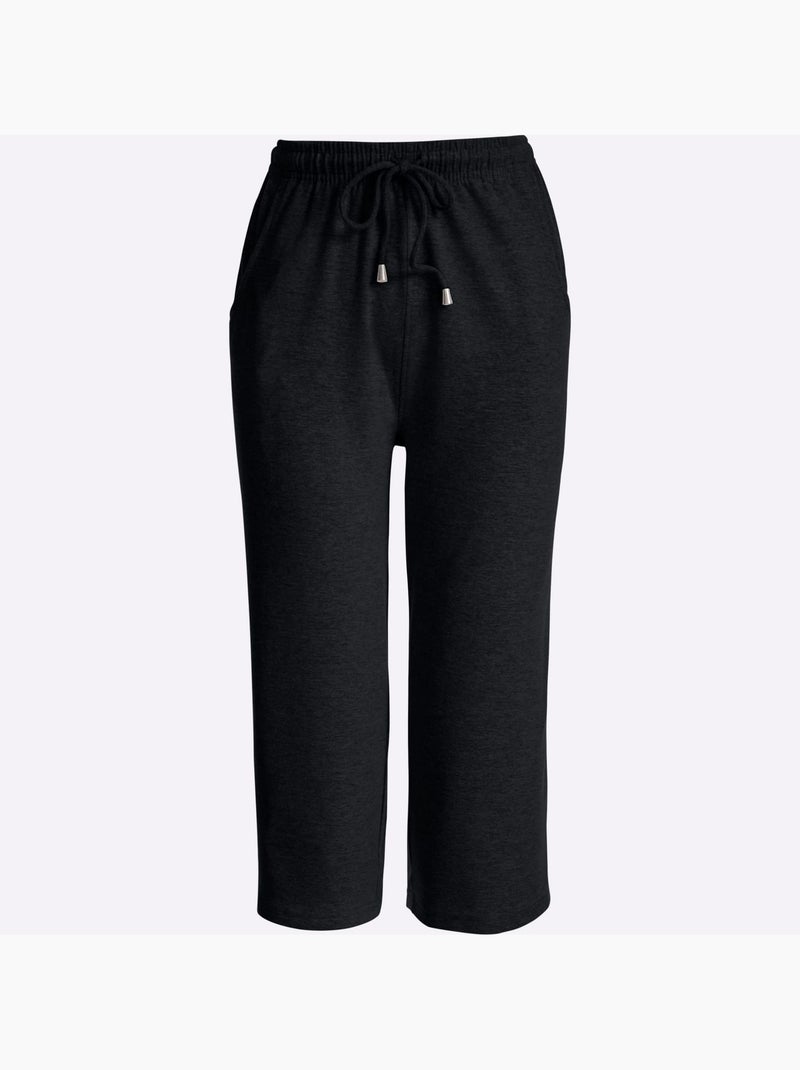 Corsaire de loisirs avec ceinture élastique et deux poches - Taille standard - Moda Vilona Bleu marine - Kiabi