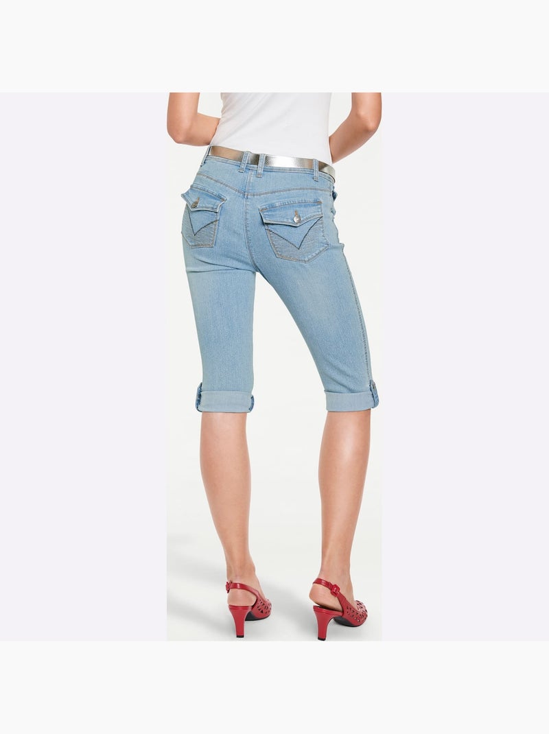 Corsaire En Jean - Taille Standard - Helline Bleu - Kiabi