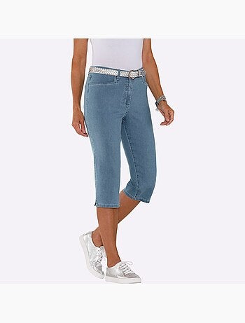 Corsaire en jean petites pierres fantaisie tendance - taille standard - moda vilona