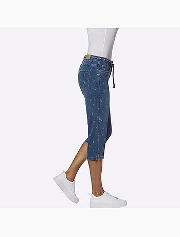 Corsaire en jean avec ceinture à nouer et 5 poches - Taille standard - Witt