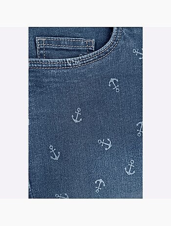 Corsaire en jean avec ceinture à nouer et 5 poches - Taille standard - Witt