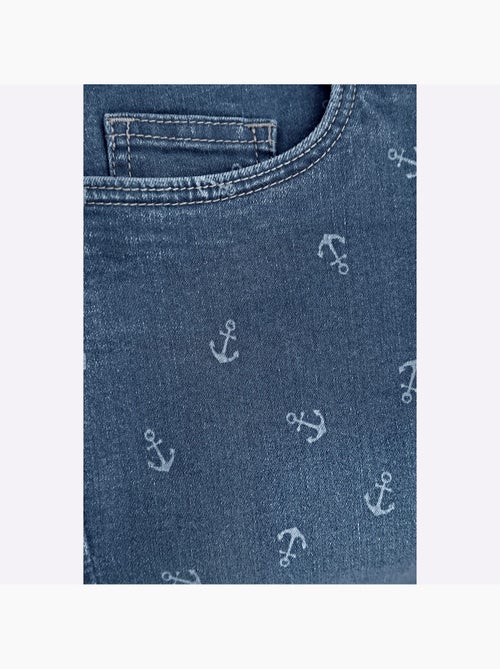 Corsaire en jean avec ceinture à nouer et 5 poches - Taille standard - Witt - Kiabi