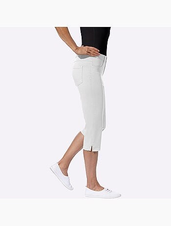 Corsaire en jean avec ceinture élastique et poches pratiques - Taille standard - Moda Vilona