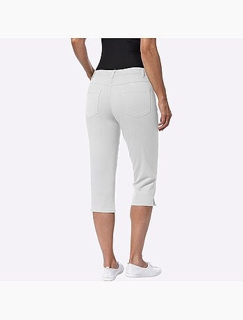 Corsaire en jean avec ceinture élastique et poches pratiques - Taille standard - Moda Vilona