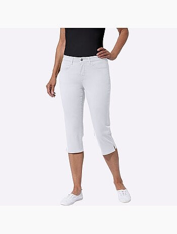 Corsaire en jean avec ceinture élastique et poches pratiques - Taille standard - Moda Vilona