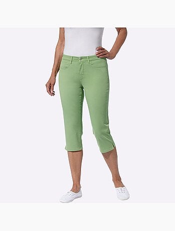 Corsaire en jean avec ceinture élastique et poches pratiques - Taille standard - Moda Vilona