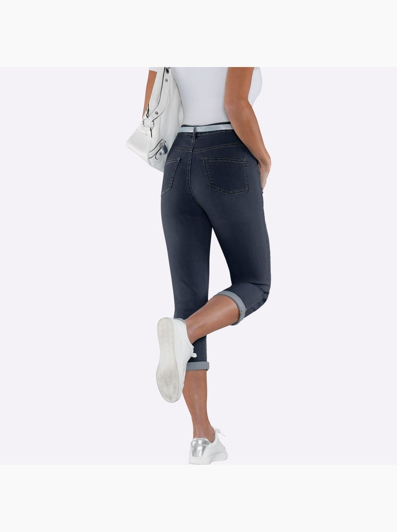 Corsaire En Jean Ceinture - Taille Standard - Moda Vilona Bleu jean - Kiabi