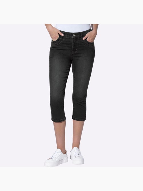 Corsaire En Jean Coton Extensible Confortable - Taille Standard - Helline - Kiabi Corsaire En Jean Coton Extensible Confortable - Taille Standard - Helline - Kiabi