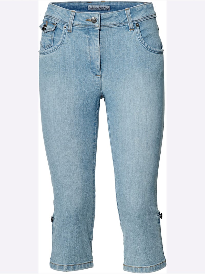 Corsaire En Jean Coupe Skinny - Taille Standard - Helline Bleu - Kiabi