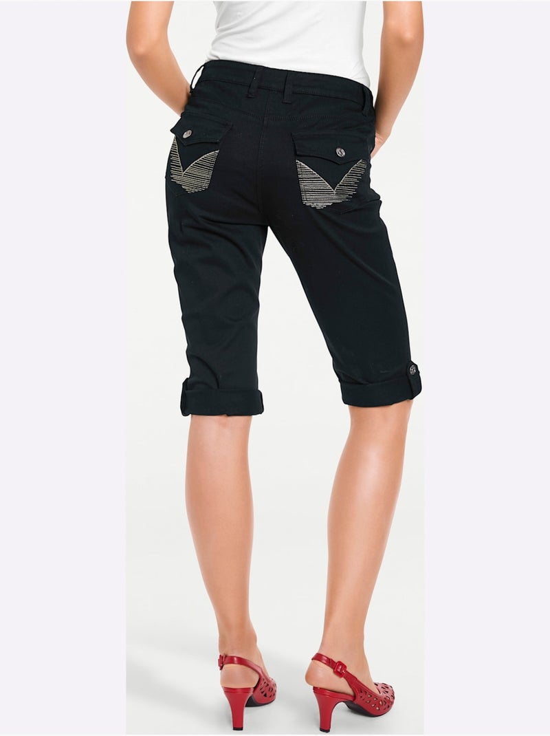 Corsaire En Jean Coupe Skinny - Taille Standard - Helline Noir - Kiabi