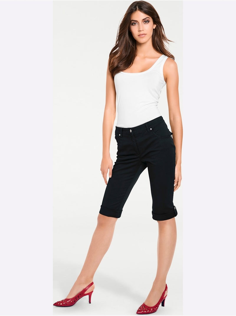 Corsaire En Jean Coupe Skinny - Taille Standard - Helline Noir - Kiabi