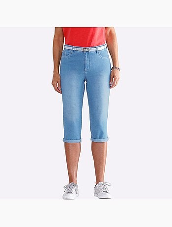 Corsaire en jean livré avec ceinture - taille standard - witt