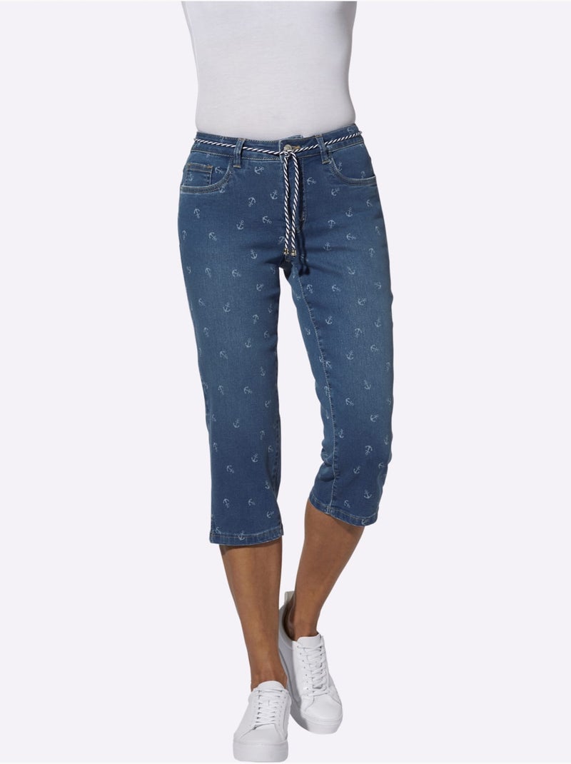 Corsaire En Jean Qualité Coton - Taille Standard - Witt Bleu jean - Kiabi