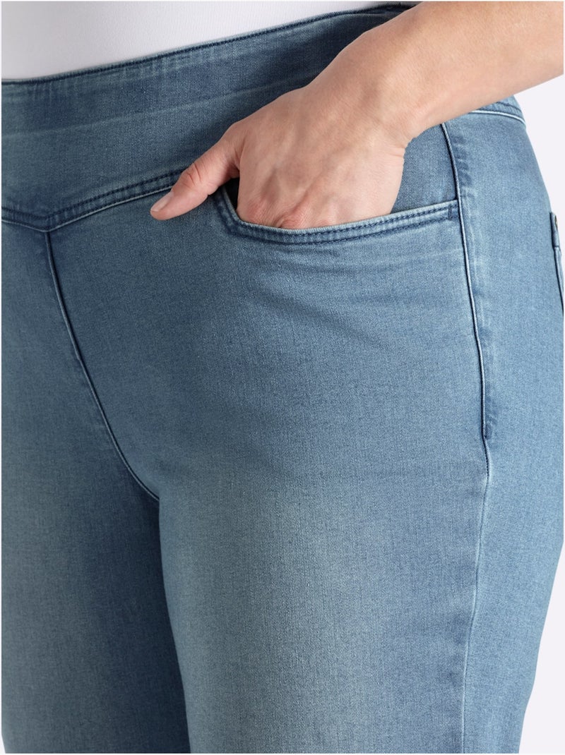 Corsaire En Jean Tricoté - Taille Standard - Sheego Bleu - Kiabi