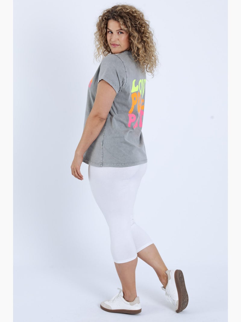 Corsaire legging en coton uni PAPRIKA Noir - Kiabi