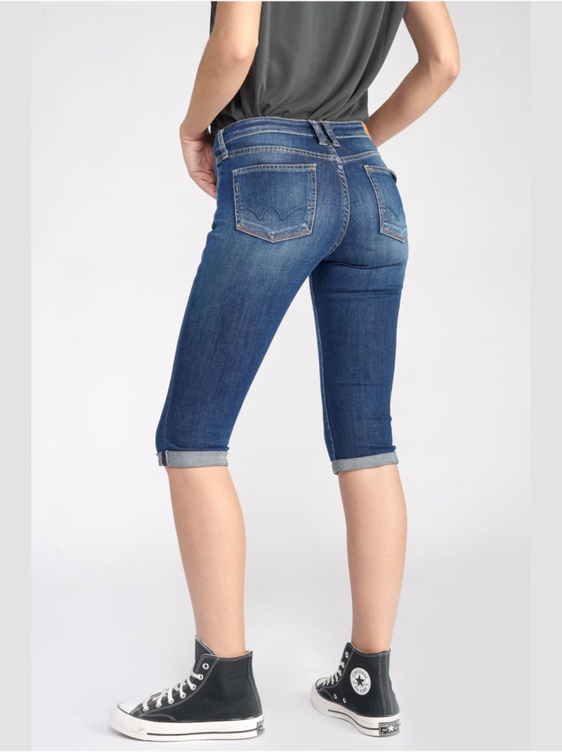 Corsaire MANDY pantacourt en jeans 'Le Temps Des Cerises' Bleu - Kiabi