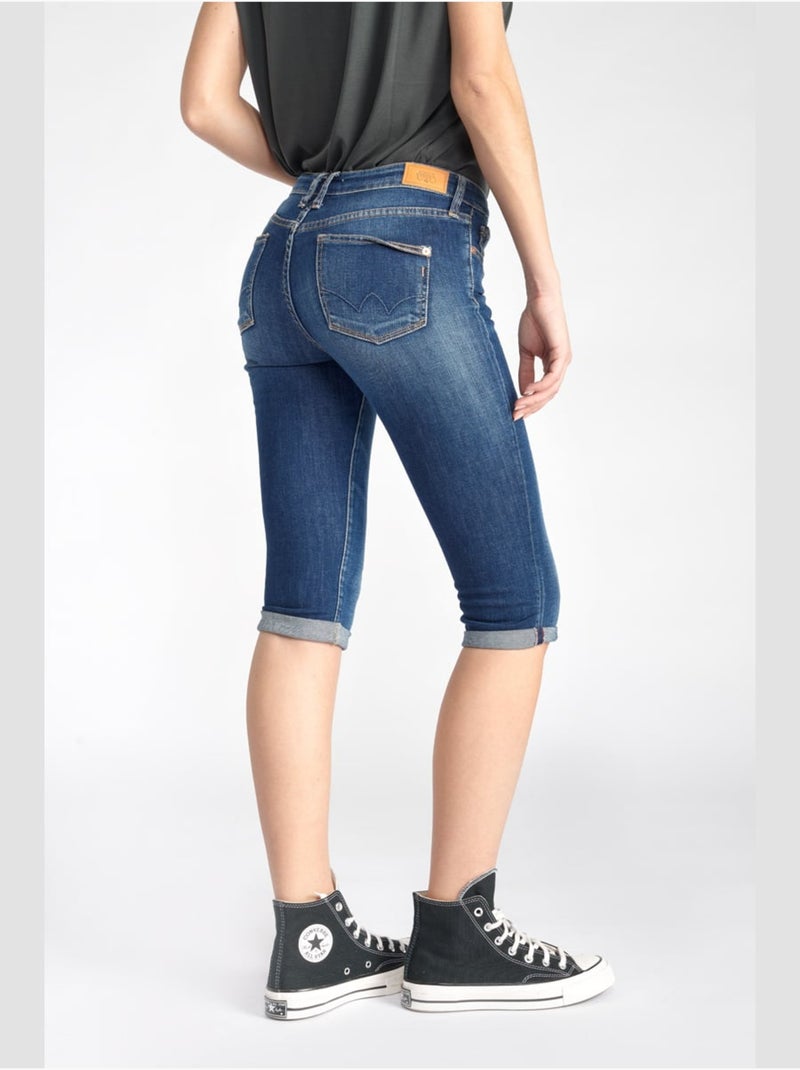 Corsaire MANDY pantacourt en jeans 'Le Temps Des Cerises' Bleu - Kiabi