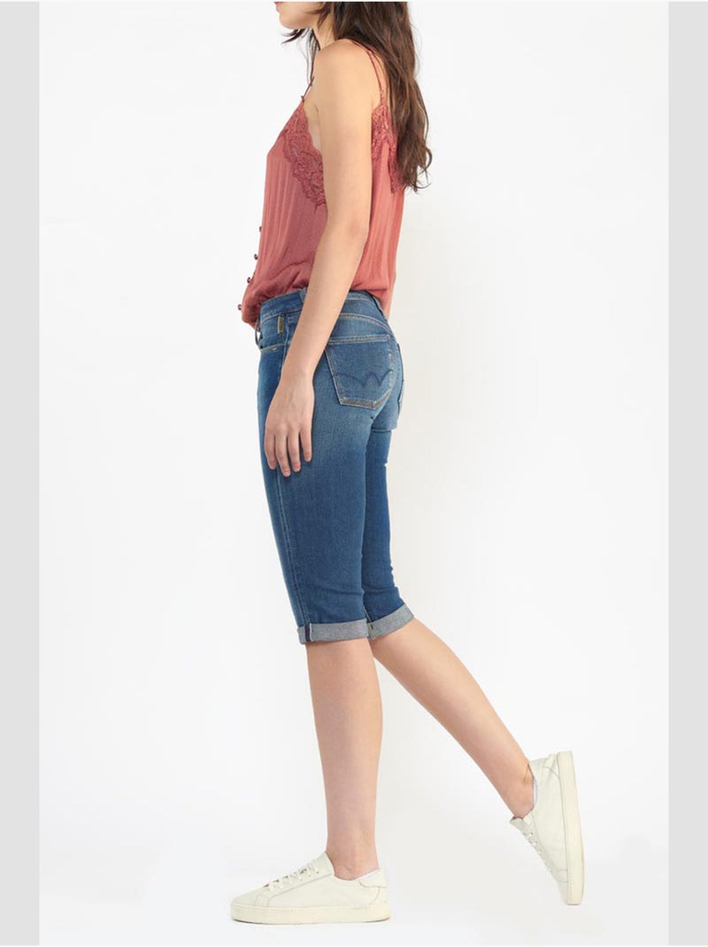 Corsaire MERMOZ pantacourt en jeans 'Le Temps Des Cerises' Bleu - Kiabi