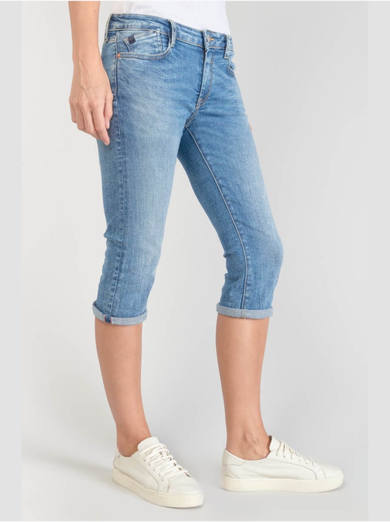 Corsaire ORIOL pantacourt en jeans 'Le Temps Des Cerises' Bleu - Kiabi