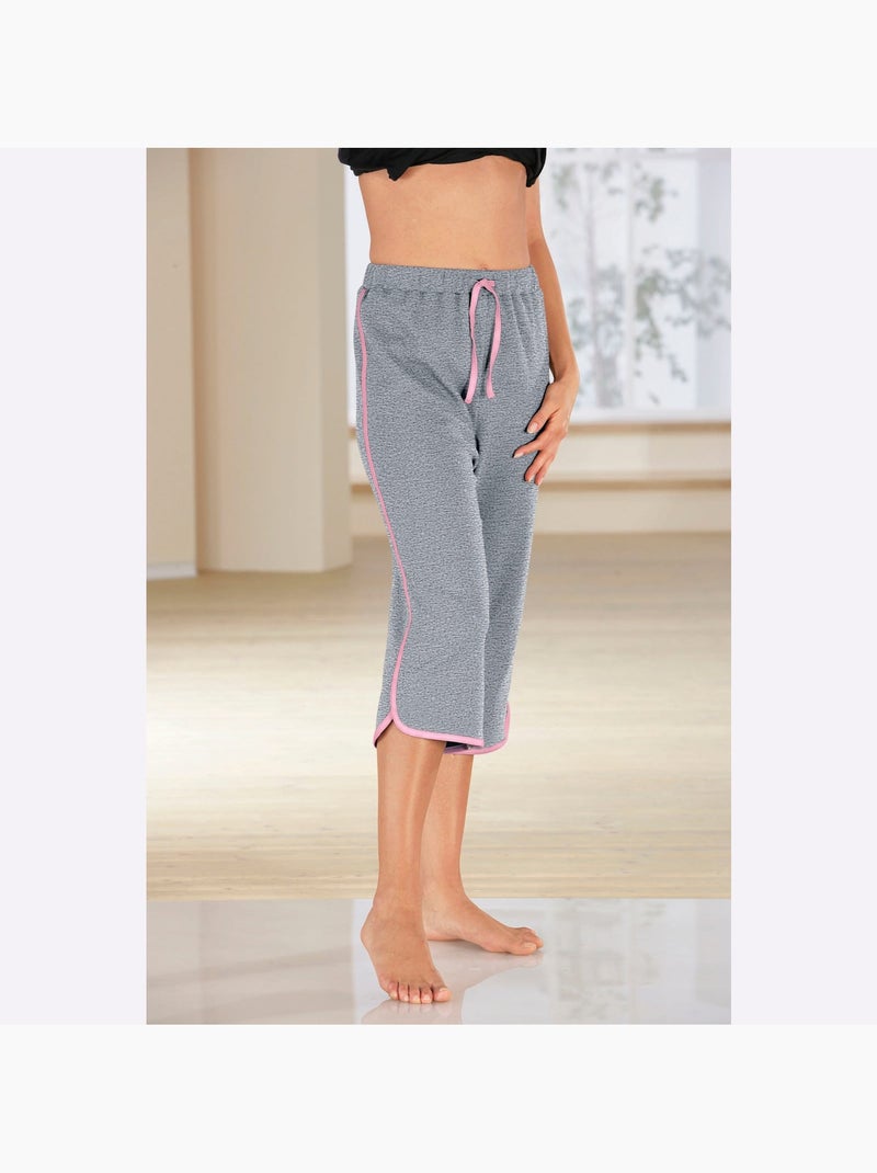 Corsaire passepoils contrastés tendance - taille standard - moda vilona Gris chiné - Kiabi
