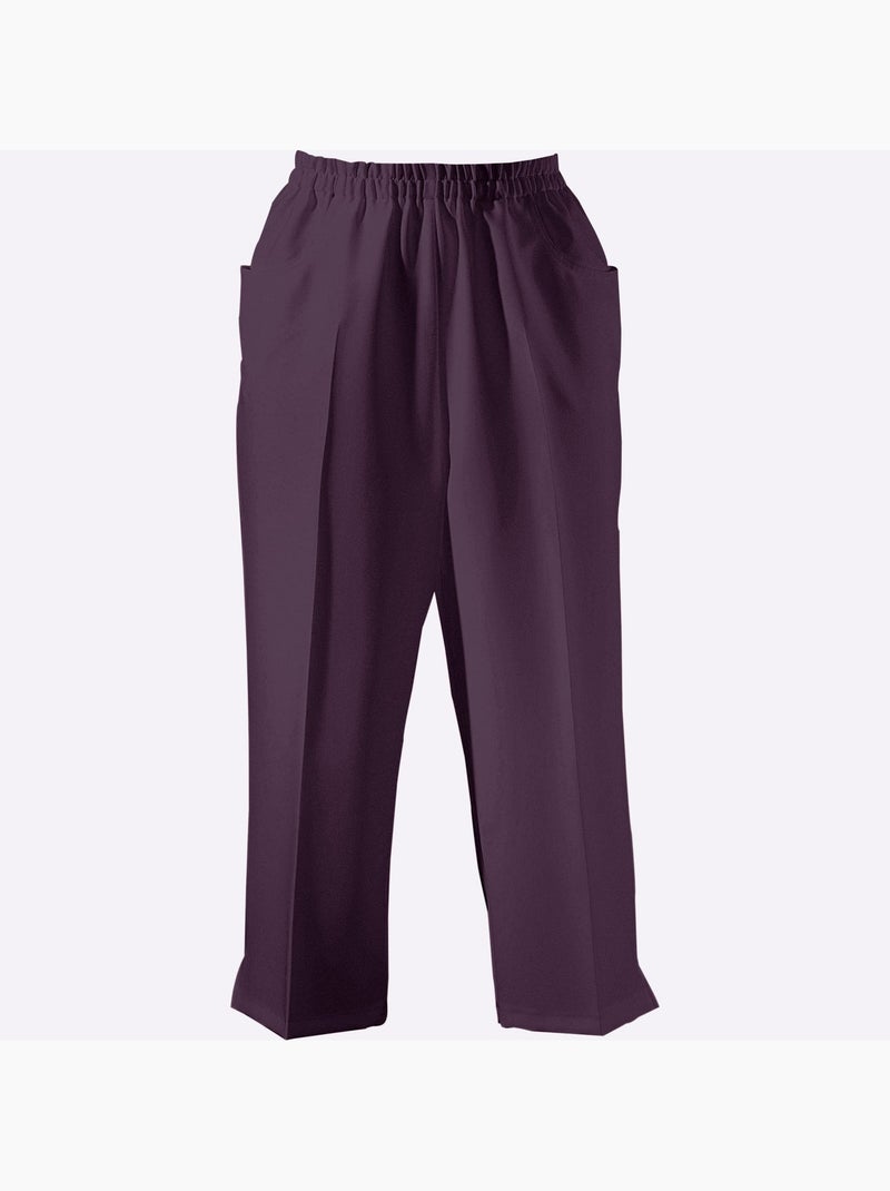 Corsaire sport avec plis repassés et ceinture élastique - Taille standard - Moda Vilona Prune - Kiabi