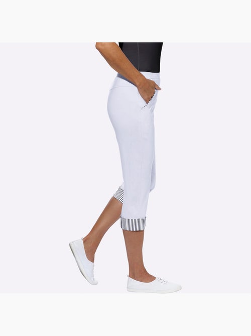 Corsaire sportif avec ceinture élastique et rayures décoratives - Taille standard - Witt - Kiabi