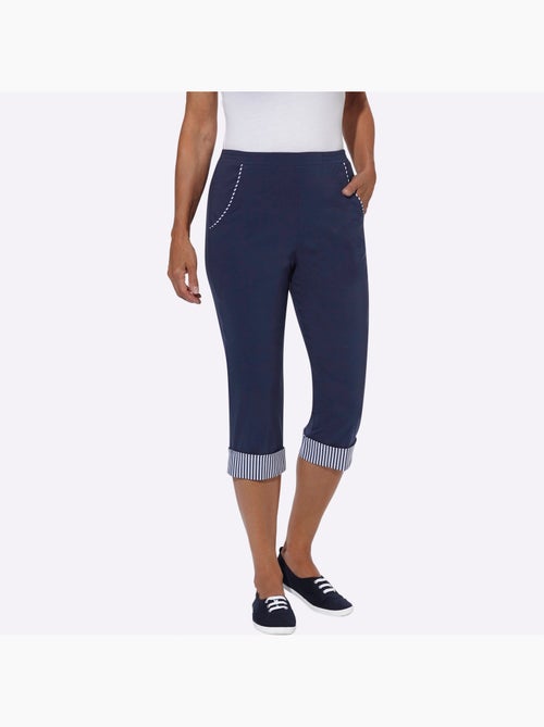 Corsaire tricoté avec ceinture élastique et rayures décoratives - Taille standard - Witt - Kiabi