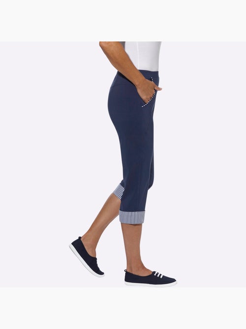 Corsaire tricoté avec ceinture élastique et rayures décoratives - Taille standard - Witt - Kiabi