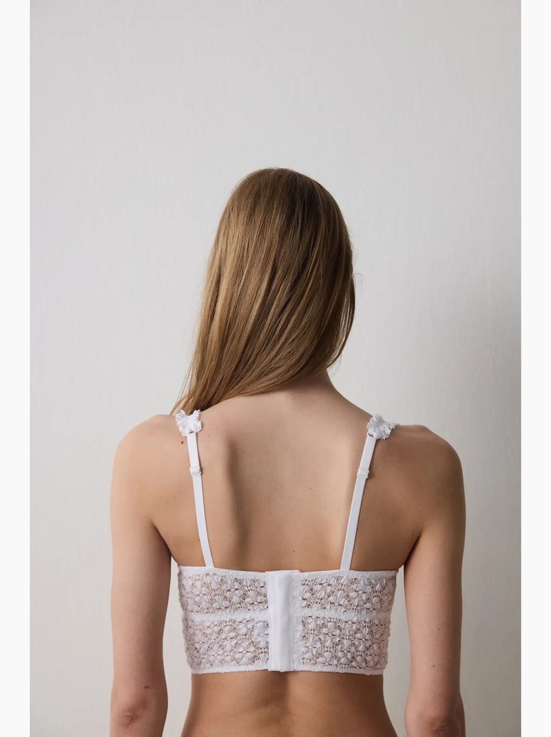 Corset en dentelle crinkle penti Blanc - Kiabi