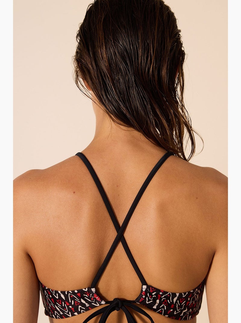 Corus haut de bikini dos-nu penti Noir Blanc - Kiabi