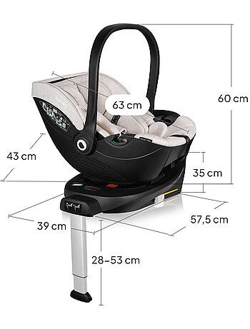 Cosi 360° ISOFIX LIONELO Moxie i-Size Set - Légère - 40-87cm - Tissu de bambou naturel