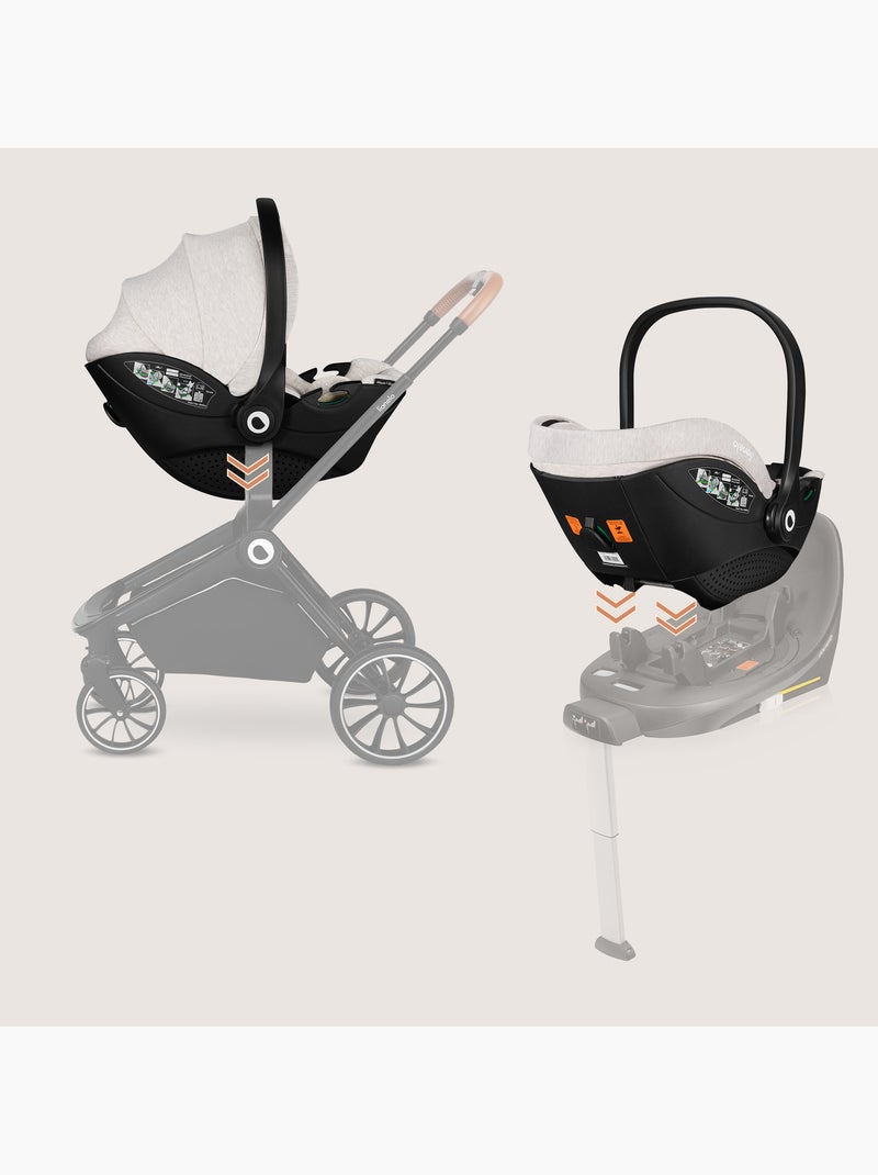 Cosi 360° ISOFIX LIONELO Moxie i-Size Set - Légère - 40-87cm - Tissu de bambou naturel Beige - Kiabi