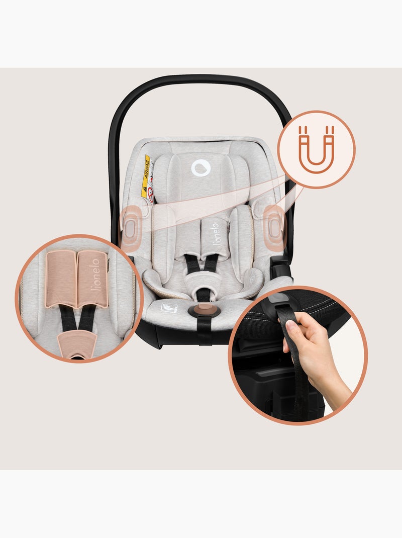 Cosi 360° ISOFIX LIONELO Moxie i-Size Set - Légère - 40-87cm - Tissu de bambou naturel Beige - Kiabi
