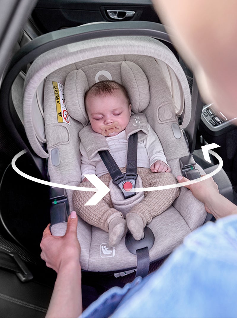 Cosi 360° ISOFIX LIONELO Moxie i-Size Set - Légère - 40-87cm - Tissu de bambou naturel Noir - Kiabi