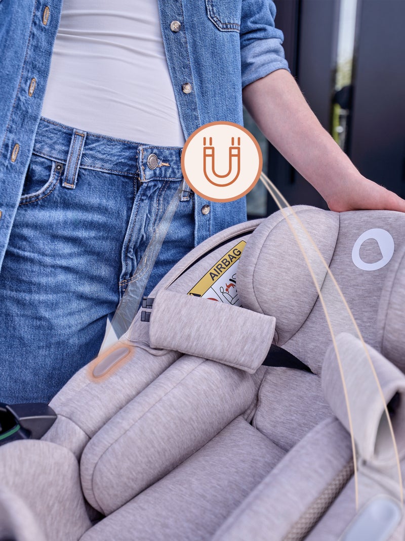 Cosi 360° ISOFIX LIONELO Moxie i-Size Set - Légère - 40-87cm - Tissu de bambou naturel Noir - Kiabi