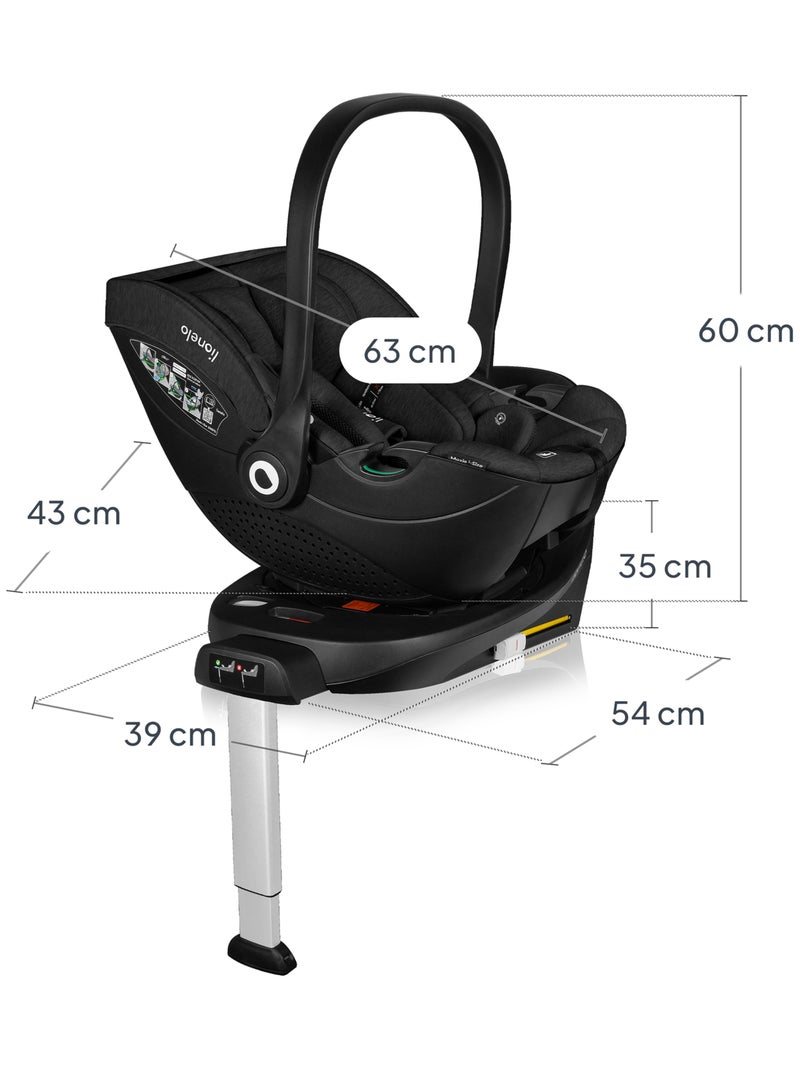 Cosi 360° ISOFIX LIONELO Moxie i-Size Set - Légère - 40-87cm - Tissu de bambou naturel Noir - Kiabi