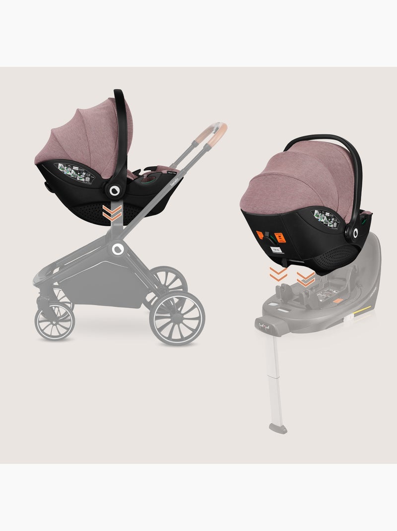 Cosi 360° ISOFIX LIONELO Moxie i-Size Set - Légère - 40-87cm - Tissu de bambou naturel Rose - Kiabi