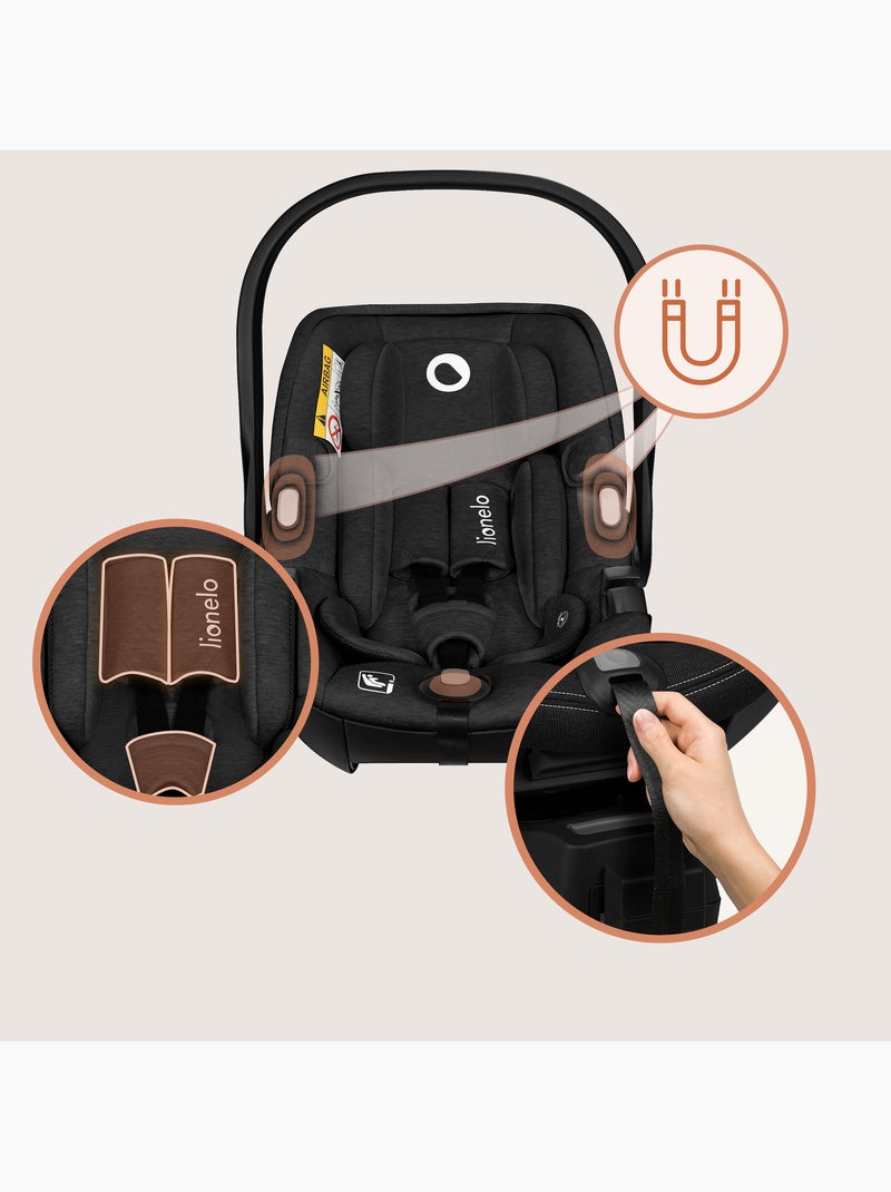 Cosi 360? ISOFIX LIONELO Moxie i-Size Set - L?g?re - 40-87cm - Tissu de bambou naturel Noir - Kiabi